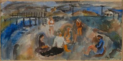 Bathers at Pamet Harbor, Truro, Massachusetts