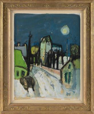Moonlit street scene