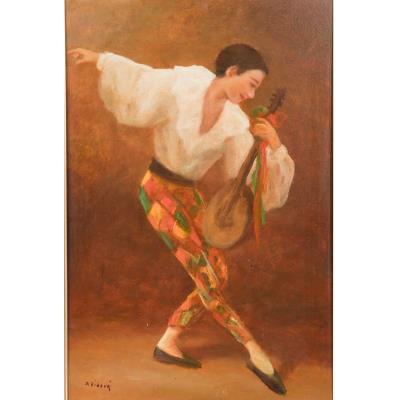Harlequin with Mandolin