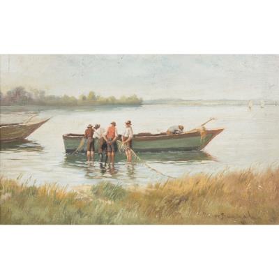 Fisherman on the Lake Shore