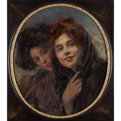 Double portrait of two young ladies