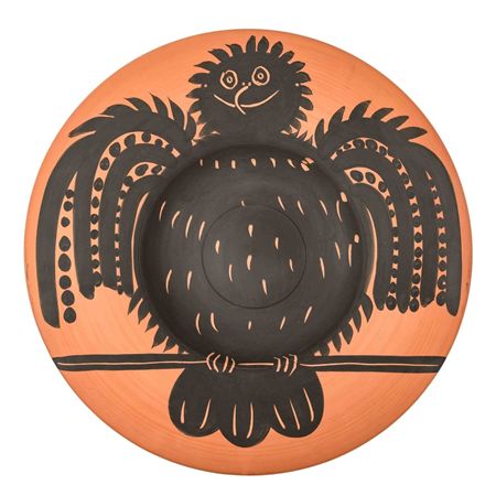 Perched Black Owl