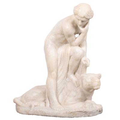Contemplative Apollo with Lioness