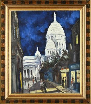 View of the Sacré Coeur at night by Lazare Aramov - Auction record, sale price, and art valuation. Compare with similar artists and explore comparable artworks.