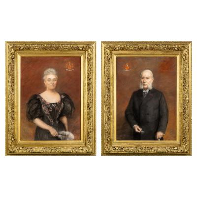 Two Pendant Portraits, Family de Smet de Naeyer(2)