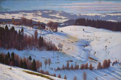 Black Forest morning - St. Märgen by Hermann Dischler - Auction record, sale price, and art valuation. Compare with similar artists and explore comparable artworks.