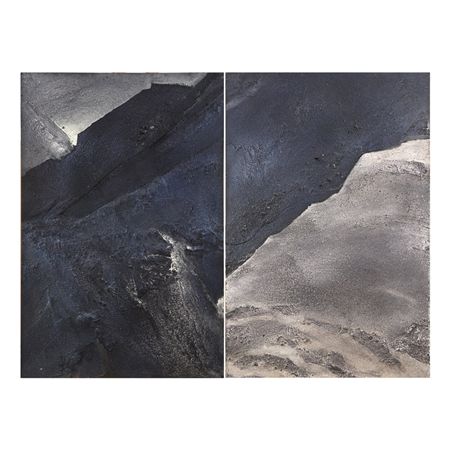 Alluvial Diptych with Obsidian (DIptych)