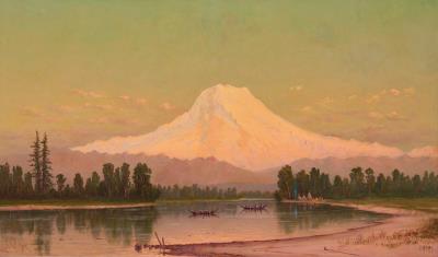 Sunset, Mt. Tacoma from the Puyullan River, W. T.