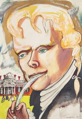 Thomas Jefferson with a Quill Pen