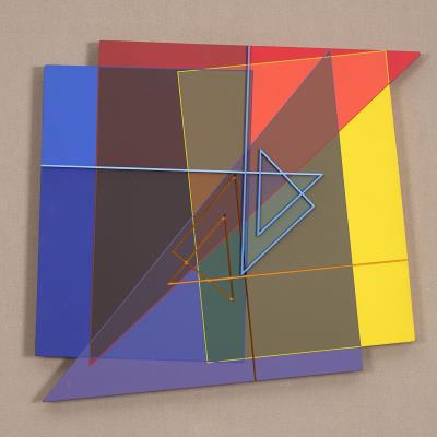 Descriptive blue-orange line relief
