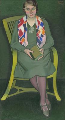 Woman in Green with a Green Book by Heribert Fischer-Geising - Auction record, sale price, and art valuation. Compare with similar artists and explore comparable artworks.