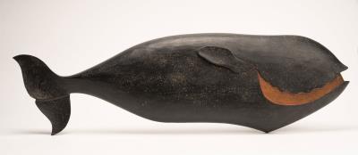 Carved Wooden Right Whale Wall Plaque