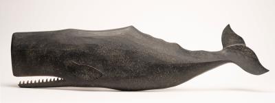 Carved Wooden Sperm Whale Wall Plaque