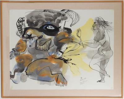 Perseus pursued by the Gorgon