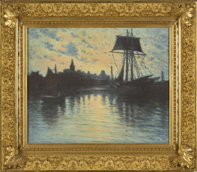 The harbor in the moonlight by Charles Mootz - Auction record, sale price, and art valuation. Compare with similar artists and explore comparable artworks.