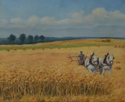 Cart in the wheat fields