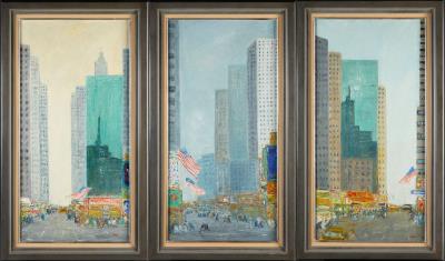 New York New York, 1990; reflets sur l'immeuble de verre; la foule, New York-triptych by Michel Maly - Auction record, sale price, and art valuation. Compare with similar artists and explore comparable artworks.