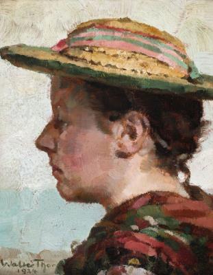 Girl with Hat in Profile to the Left, 1924