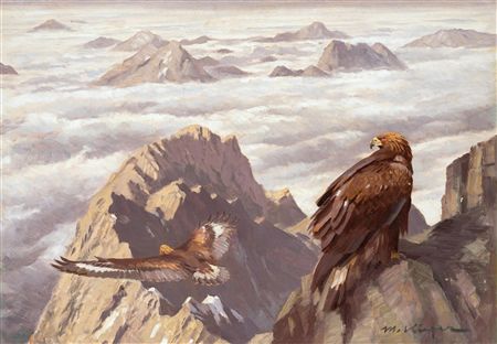 Eagle over the clouds
