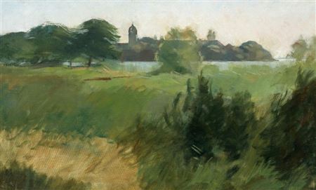 View from the Krautinsel to the Fraueninsel at Chiemsee