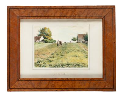 Shepherdess on a road