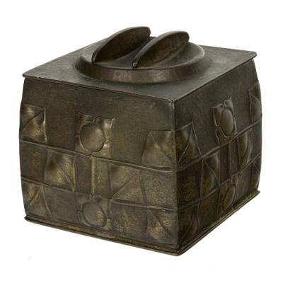 American Arts & Crafts patinated metal humidor