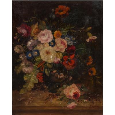 Untitled (Still Life with Flowers in Vases)