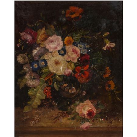 Untitled (Still Life with Flowers in Vases)