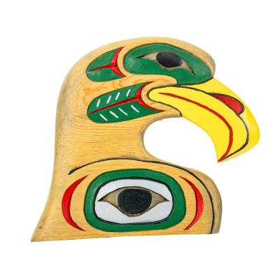 Pacific Northwest relief plaque of a raven