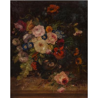 Untitled (Still Life with Flowers in Vases)