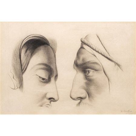 Profile Study of a Man and a Woman in Moorish Costume