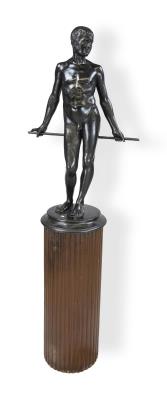 Large sculpture of a naked athlete holding a staff behind his back by Richard Wilhelm Daniel Fabricius - Auction record, sale price, and art valuation. Compare with similar artists and explore comparable artworks.