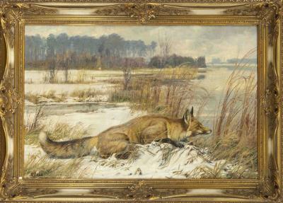 Winter Landscape with a Fox lLurking on the Shore by Ernst Zehle - Auction record, sale price, and art valuation. Compare with similar artists and explore comparable artworks.