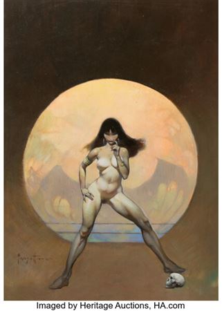 Frank Frazetta Vampirella #1 Cover Painting Original Art (Warren, 1969)....