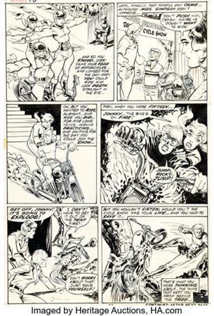Mike Ploog Marvel Spotlight #5 Ghost Rider First Appearance Issue Story Page 8 Original Art (Marvel, 1972)....