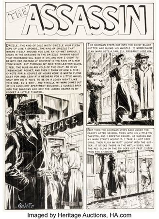 George Evans Shock SuspenStories #17 "The Assassin" Complete 6-Page Story Original Art (EC, 1954).... (Total: 6 Original Art)