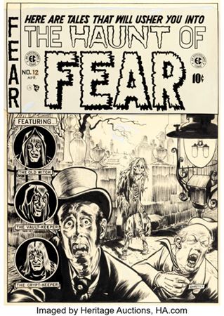 Graham Ingels (as "Ghastly") The Haunt of Fear #12 Cover Original Art (EC, 1952).... by Graham Ingels - Auction record, sale price, and art valuation. Compare with similar artists and explore comparable artworks.