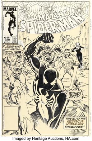 Ron Frenz and Joe Rubinstein The Amazing Spider-Man #270 Black Costume Cover Original Art (Marvel, 1985)....