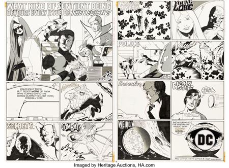 Keith Giffen and Larry Mahlstedt DC Sampler #1 Legion of Super-Heroes Pages 22-23 Original Art (DC, 1983).... (Total: 2 Items)