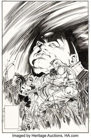 Whilce Portacio and Scott Williams The Punisher #16 Kingpin Cover Original Art (Marvel, 1989)....