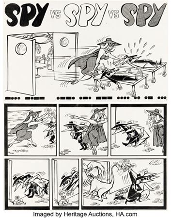 Antonio Prohías MAD #83 "Spy vs. Spy vs. Spy" Complete 1-Page Story Original Art Group of 2 (EC, 1963).... by Antonio Prohias - Auction record, sale price, and art valuation. Compare with similar artists and explore comparable artworks.