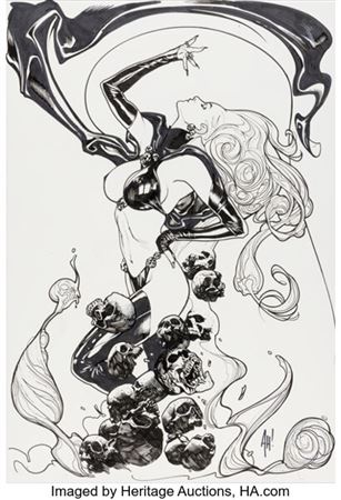 Adam Hughes Lady Death: Scorched Earth #1 Variant Cover Original Art (Coffin, 2019)....