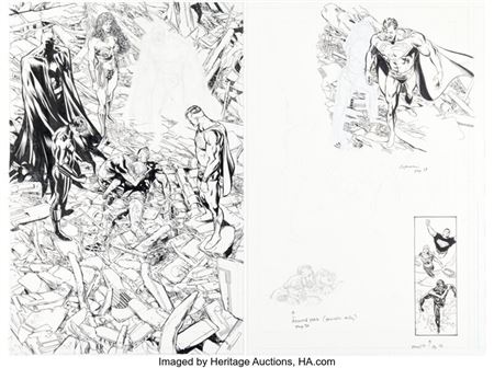 Phil Jimenez and Andy Lanning Infinite Crisis #6 Story Page 34 with Art Patches Original Art Group of 2 (DC, 2006)... (Total: 2 Original Art) by Phil Jimenez - Auction record, sale price, and art valuation. Compare with similar artists and explore comparable artworks.