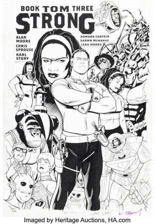 Chris Sprouse and Karl Story Tom Strong Book 3 Cover Original Art (DC, 2005)....
