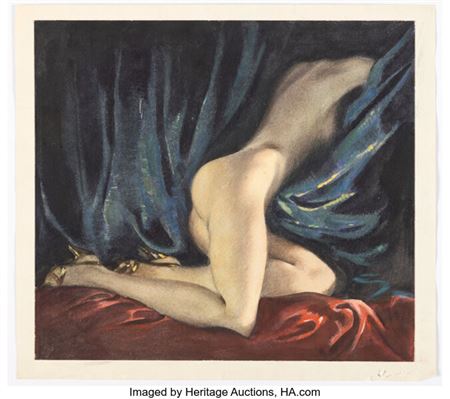Study of a Woman's Torso Painting Original Art (c. 1940s-50s)