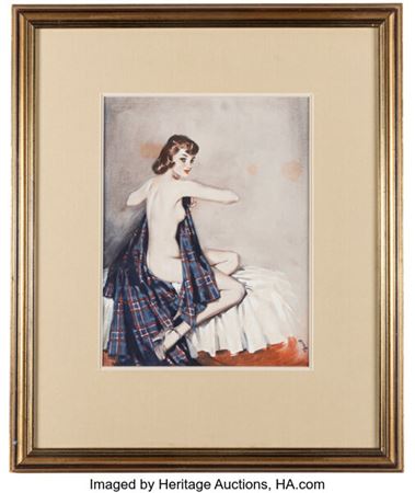 Just Wright Pin-Up Painting Original Art (c. 1949).