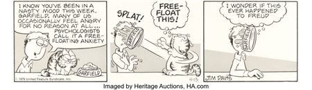 Jim Davis Garfield Daily Comic Strip Original Art dated 4-13-79 (United Feature Syndicate, 1979)....