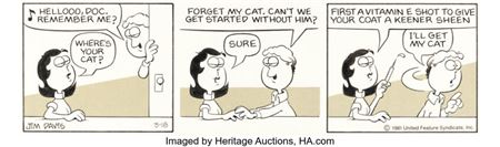 Jim Davis Garfield Daily Comic Strip Original Art dated 3-18-81 (United Feature Syndicate, 1981)....