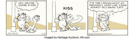 Jim Davis Garfield Daily Comic Strip Original Art dated 4-12-82 (United Feature Syndicate, 1982). ...