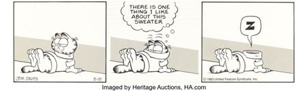 Jim Davis Garfield Daily Comic Strip Original Art dated 3-10-83 (United Feature Syndicate, 1983)....